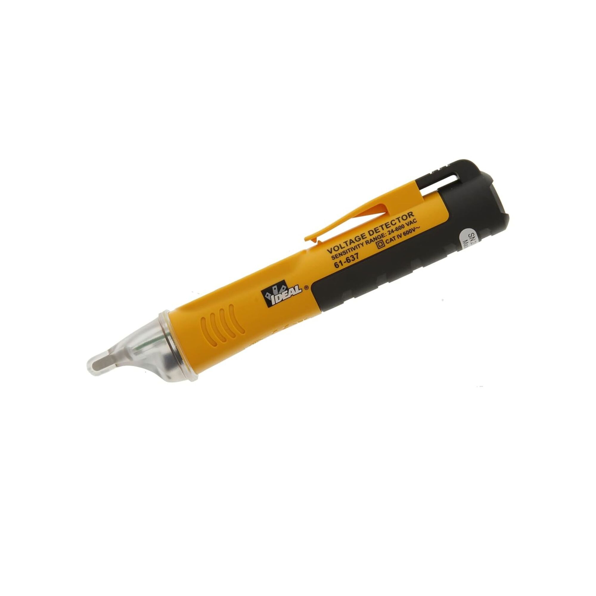 IDEAL, Non-Contact Voltage Tester Single Range 24-1000V AC, Auto Power Off, UL Certified CAT IV 1000V AC, 24 to 1000 V AC, Built-in Flashlight, Low battery Indication, 61-637